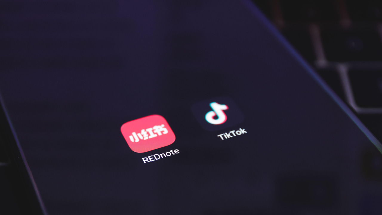 Icons for TikTok and REDnote displayed on mobile device screen
